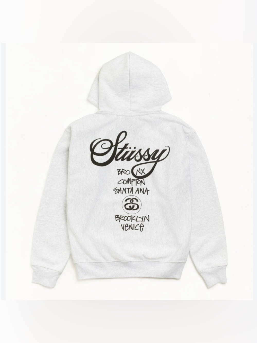 🖤NWT🖤 STUSSY World Tour Pullover Hoodie Ash Heather